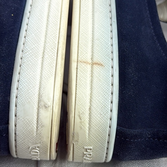 (H3) Prada Sport women's blue suede slip-on sneakers with round toe Women's 9.5 - Picture 6 of 11